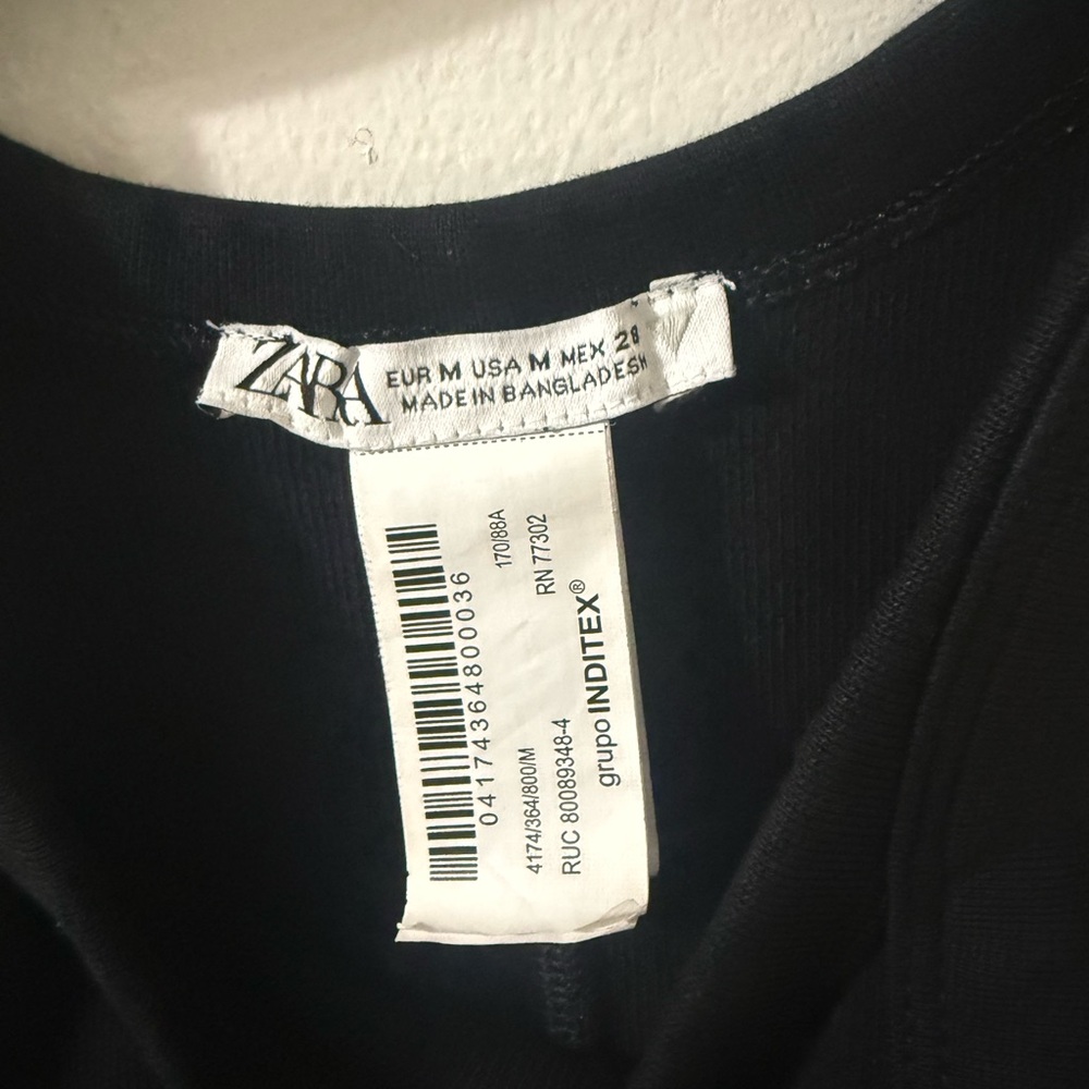 Zara Black Crew Neck Top